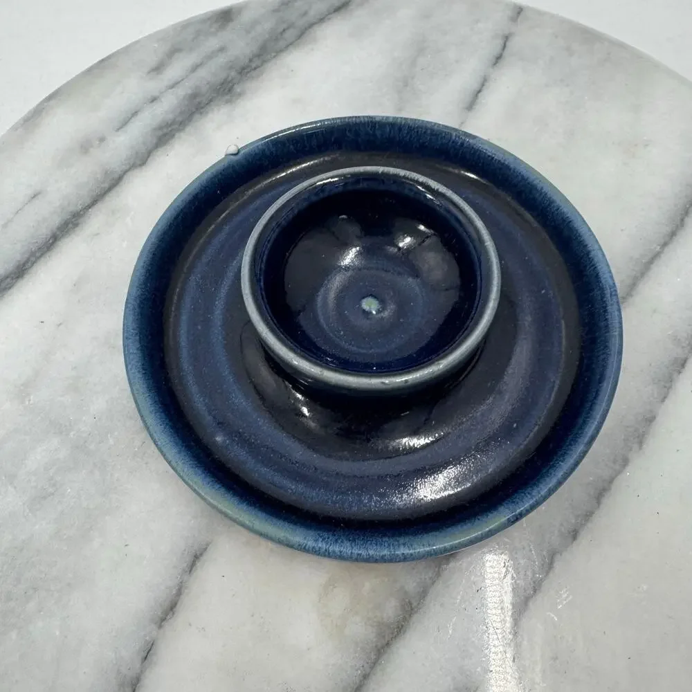 Handmade Ceramic Stoneware blue dish